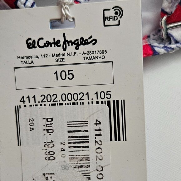 Enfasis Swimweare Bikini Set multway Red Blue Floral, top size 105B, bottom 4 - Picture 9 of 10